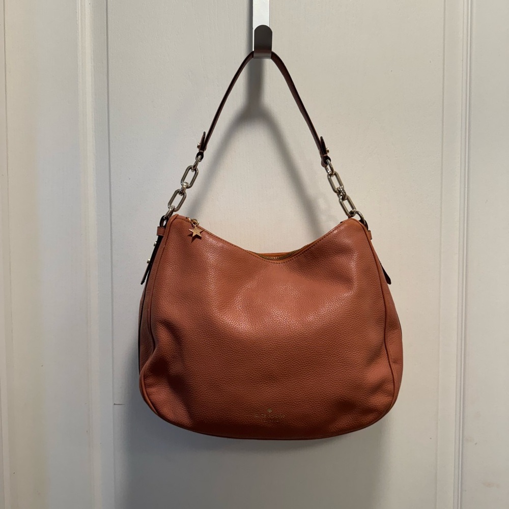 Kate Spade Vivian Mulberry St Tawny Leather Hobo WKRU4138 Shoulder Handbag EUC